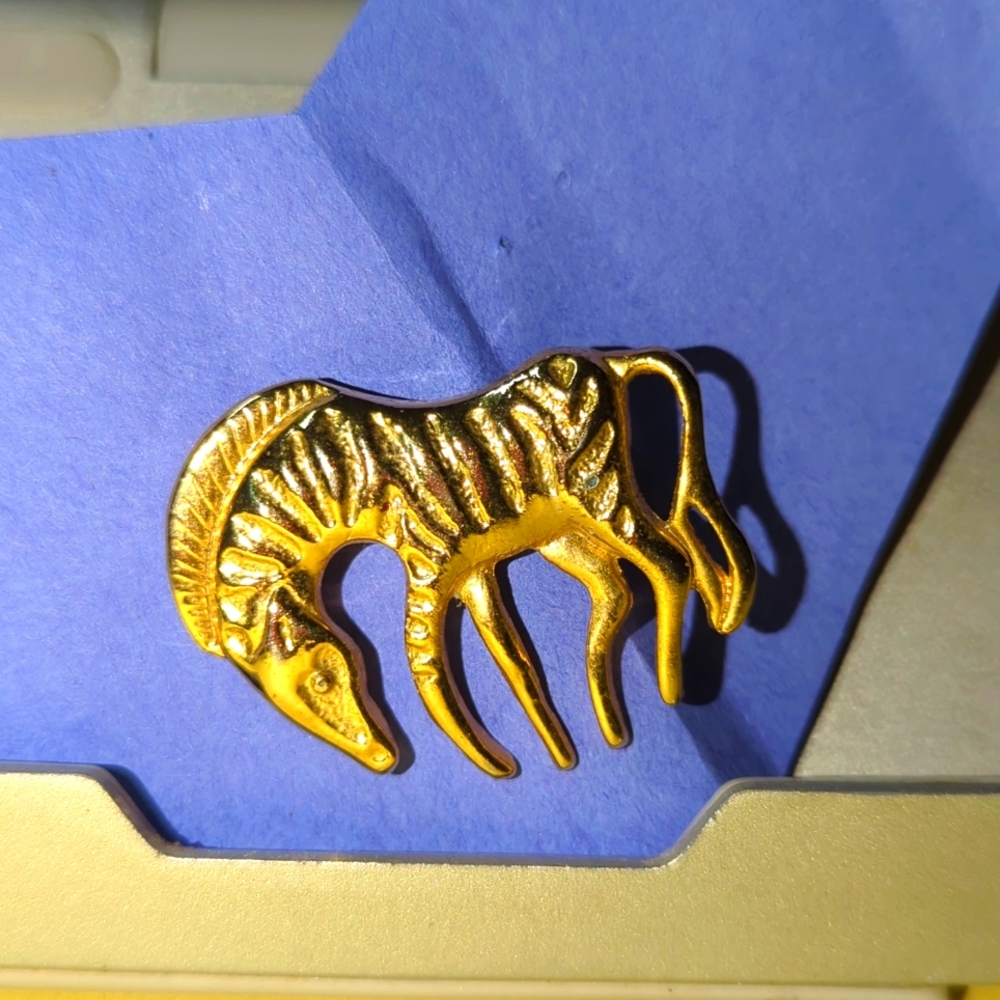 Zebra gold tone brooch(pin)